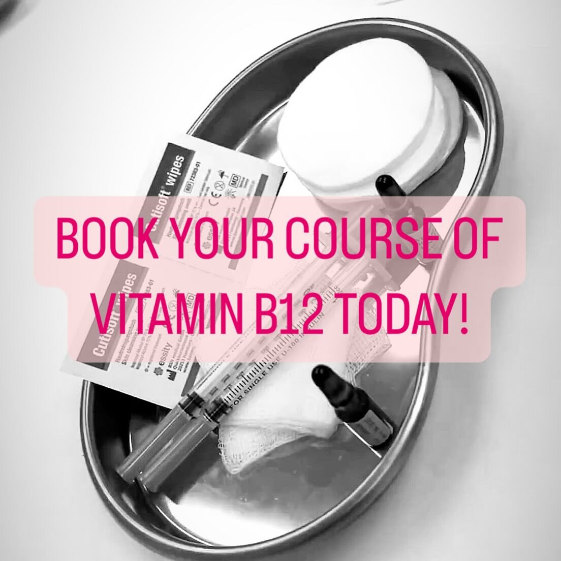 Boost your energy with a course of 4 Vitamin B12 shots! 💉 Book all 4 for just &pound;120&ndash; that&rsquo;s one shot free, usually &pound;40 per shot. Don&rsquo;t miss out, book now! ⚡️ #VitaminB12 #EnergyBoost #AprilOffer