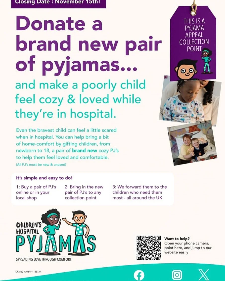 We are a collection point ! &hellip;.. Drop in a brand-new pair of children&rsquo;s pyjamas to the Beauty barn - Enable every child in hospital at Christmas to receive a beautiful pair of new pyjamas. 
🥰🎄🎅🏼🤶🎄🥰