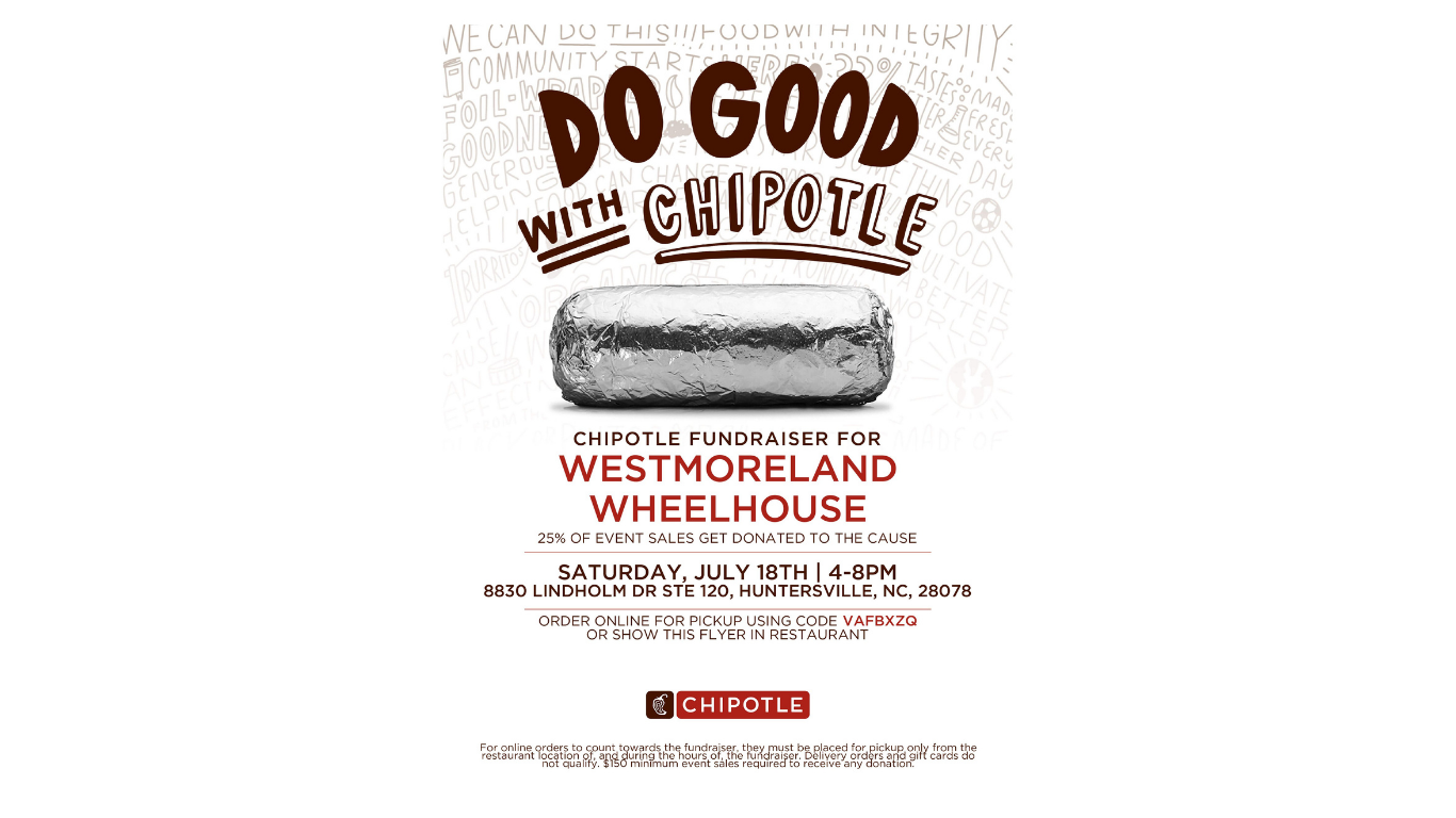 Chipotle Fundraiser Benefiting Westmoreland Wheelhouse