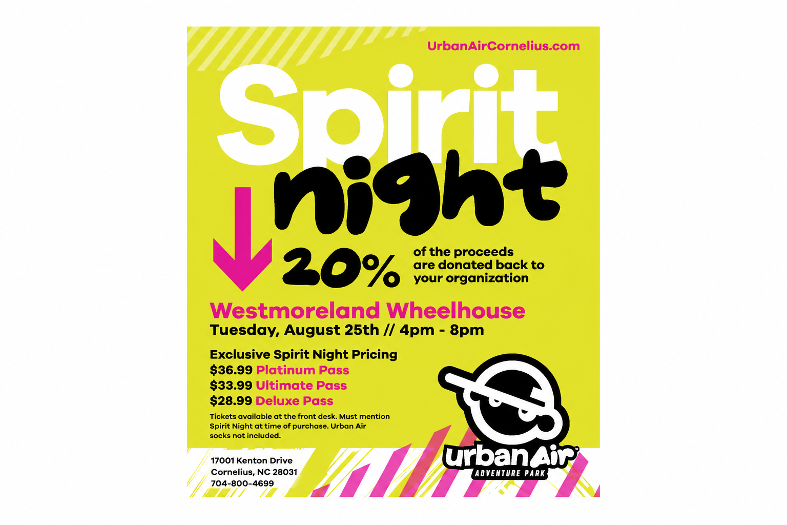 Urban Air Spirit Night Fundraiser Benefiting Westmoreland Wheelhouse