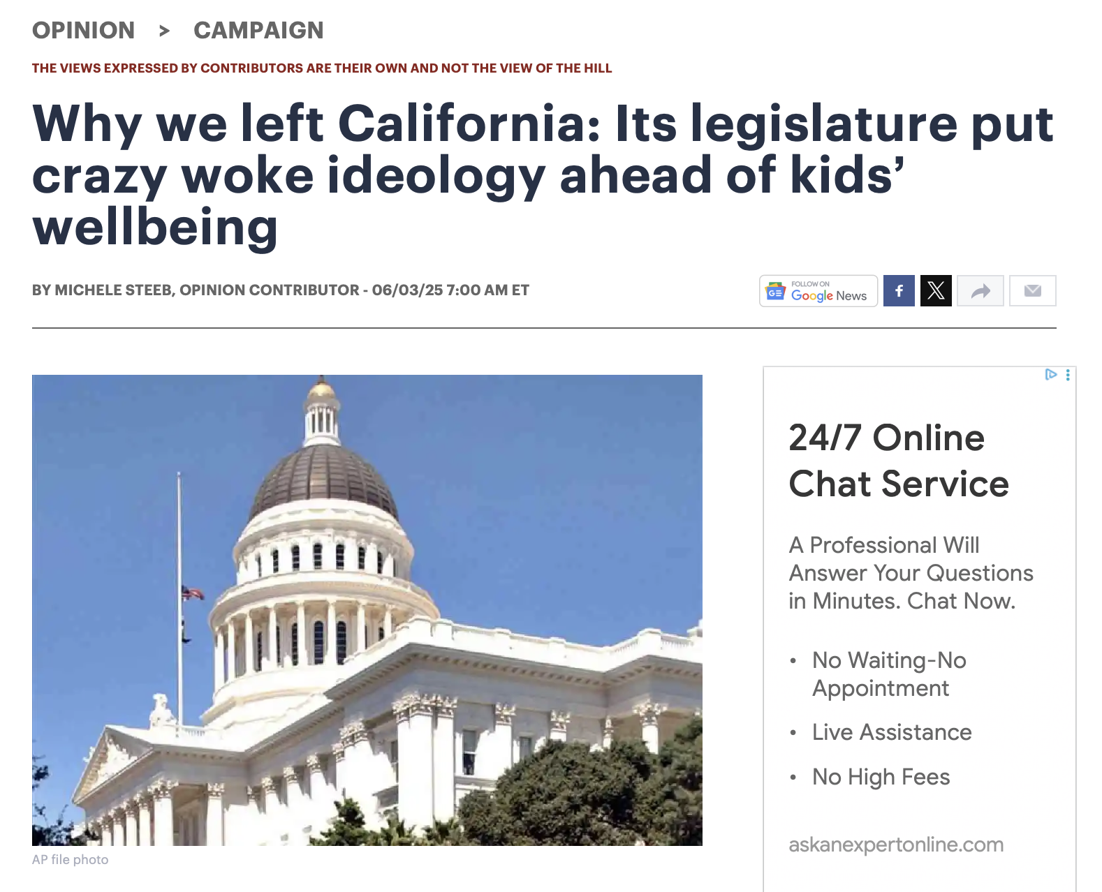Why we left California: Its legislature put crazy woke ideology ahead of kids’ wellbeing