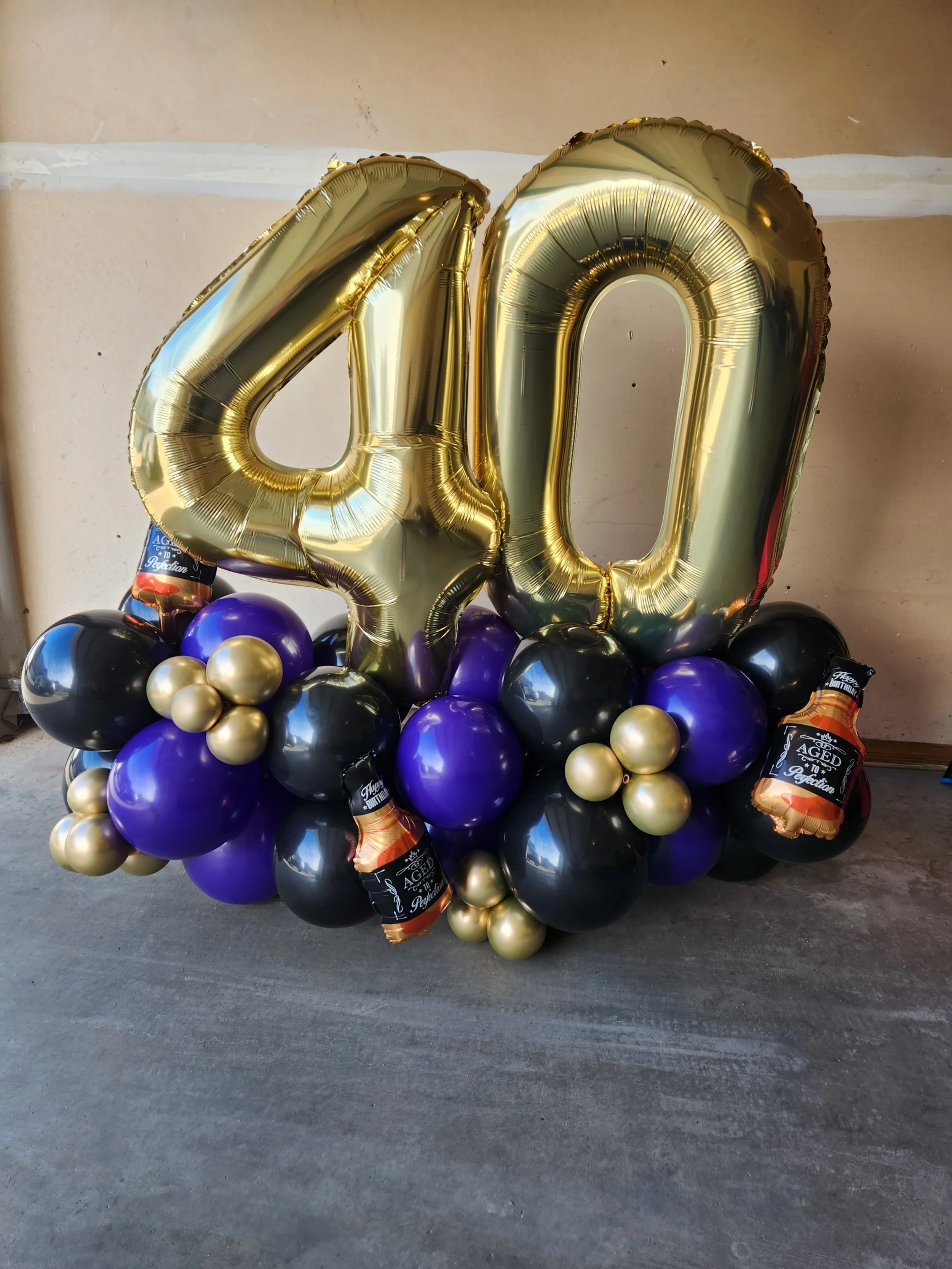 Number Balloon Bouquet with Foils- $65