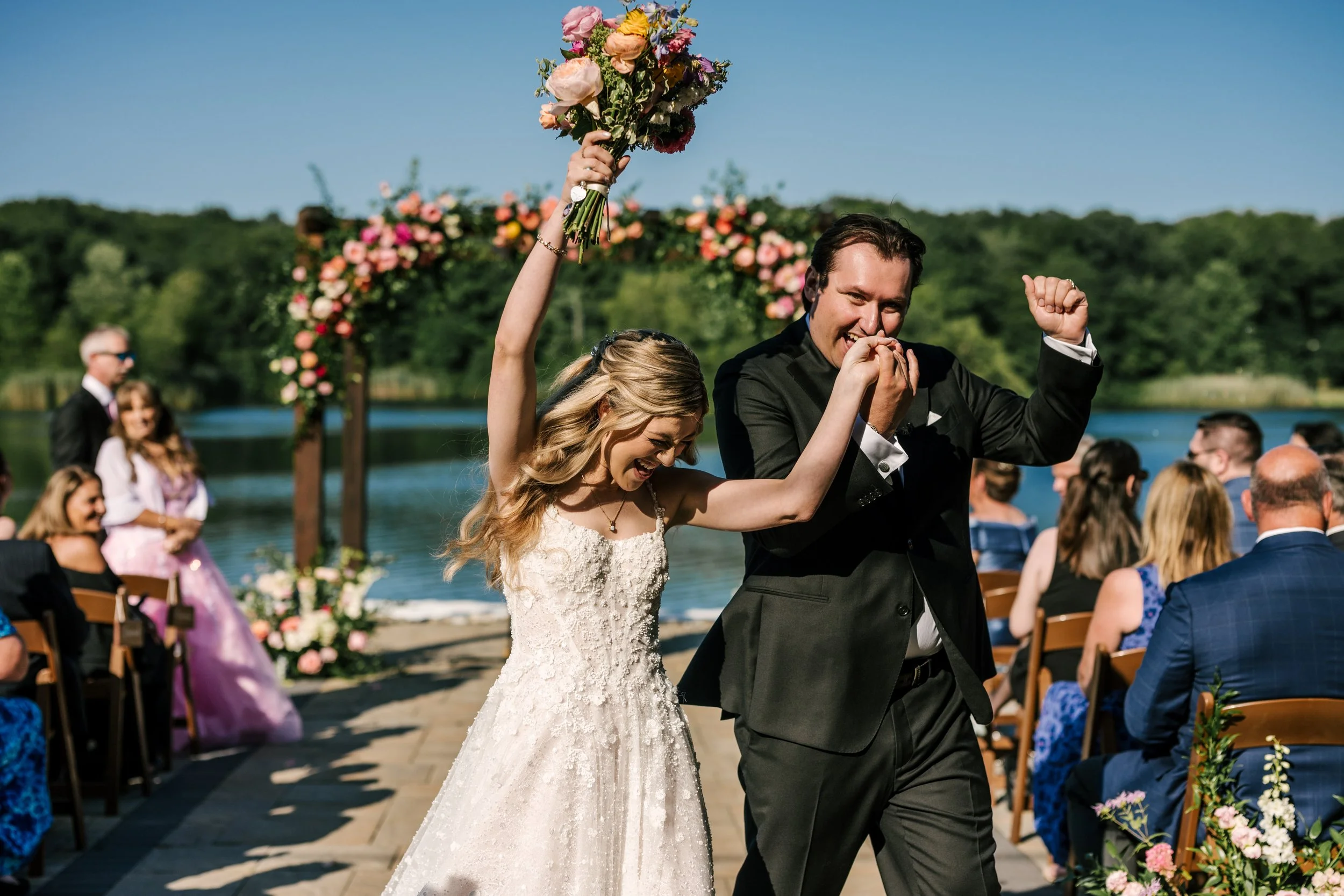 Lakefront wedding ceremony