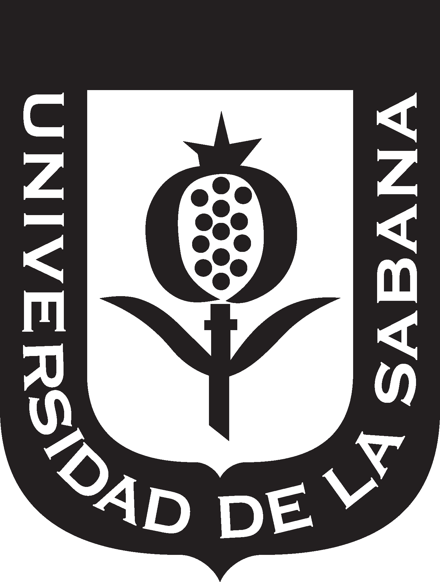 Escudo de la Universidad Autónoma de La Ciudad de México, con un diseño de fruta y letras en el borde.