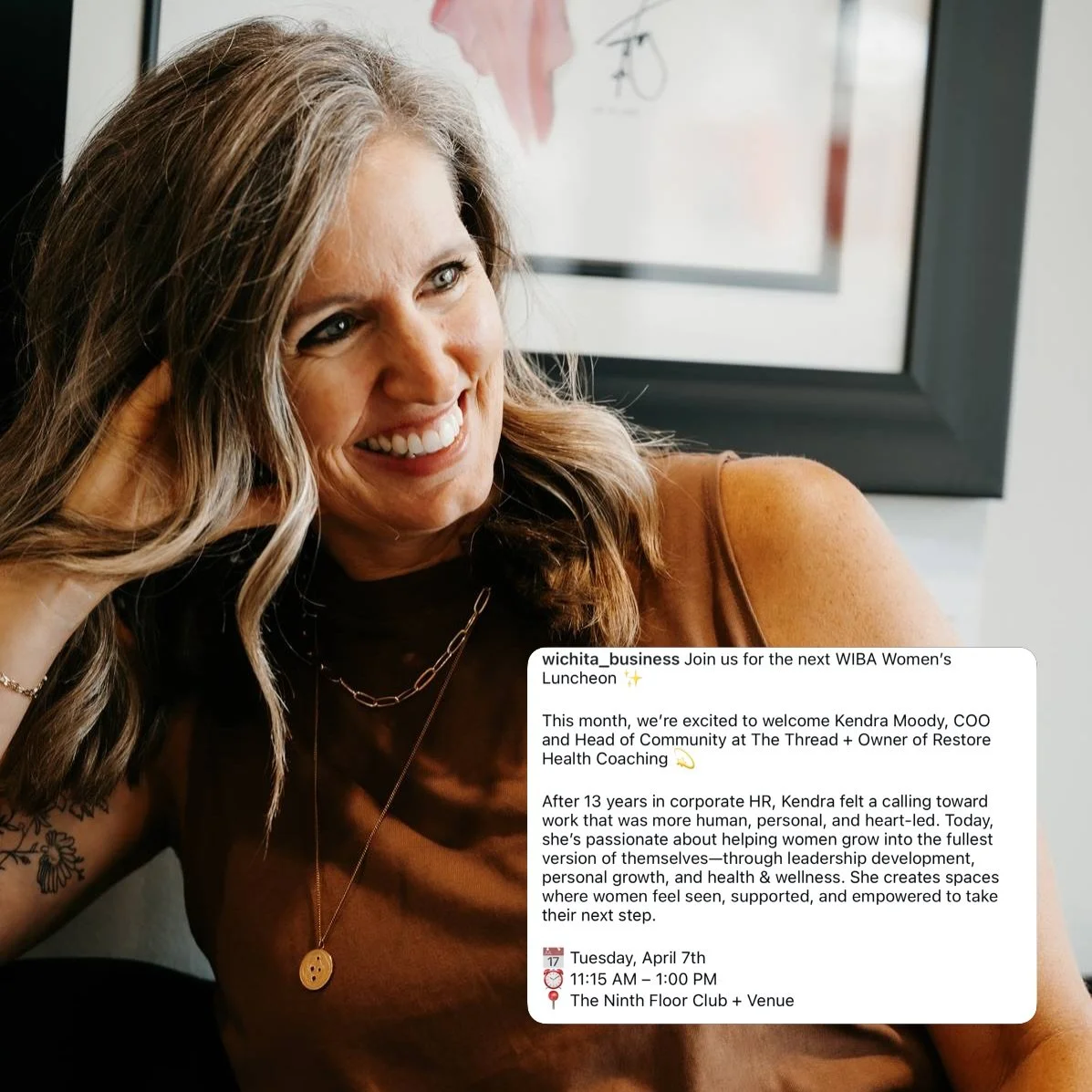 Today is the day!!! Don&rsquo;t miss getting to hear our COO, @kendralmoody&rsquo;s story at @wichita_business!!