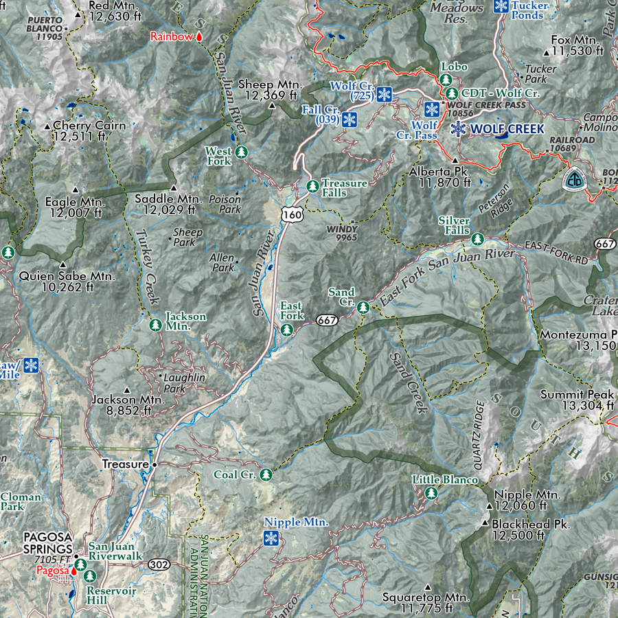 San Juan Mountains Colorado Map