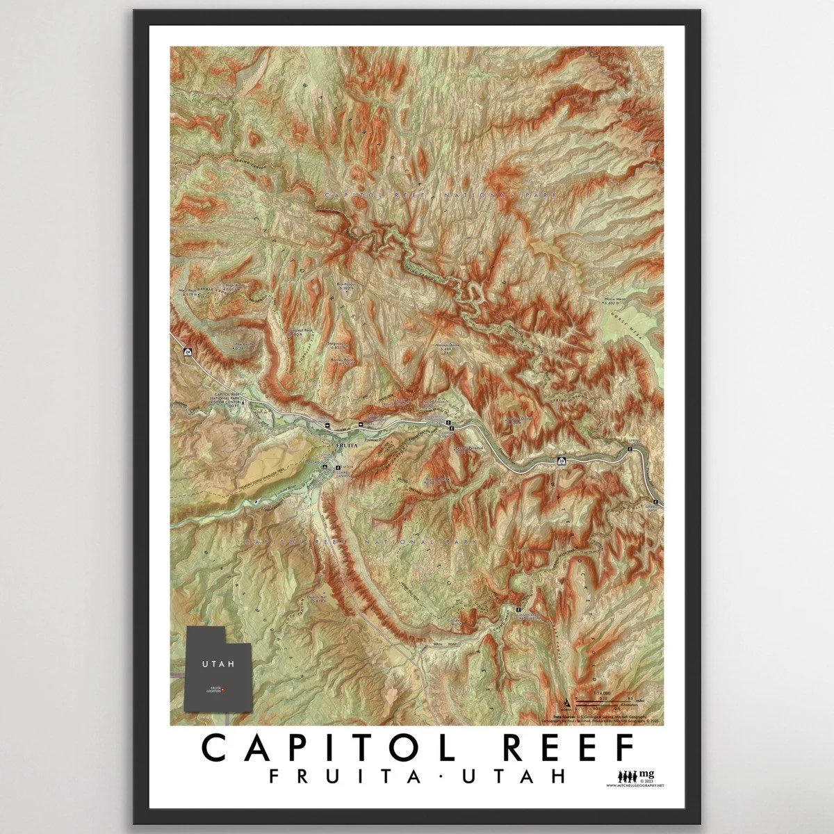 Capitol Reef Fruita Utah Map