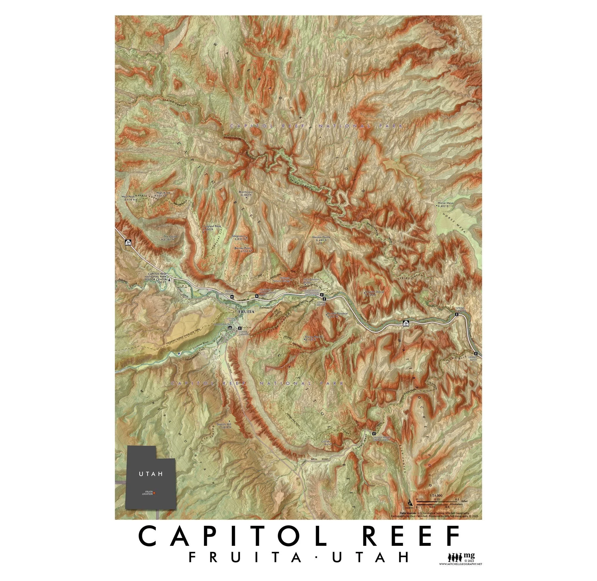 Capitol Reef Fruita Utah Map