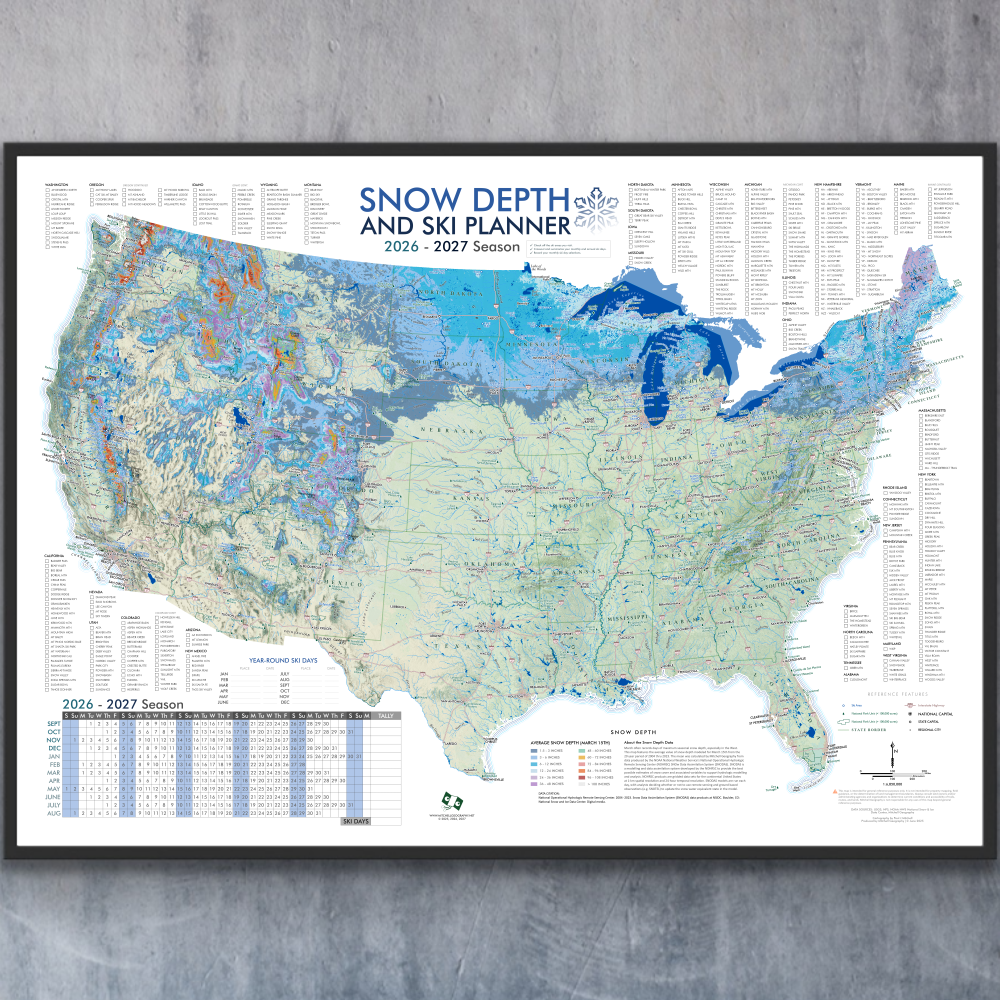 US Snow Depth & Ski Planner (for Winter Season 2026-2027)