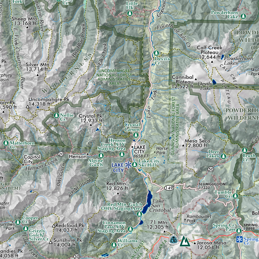 San Juan Mountains Colorado Map
