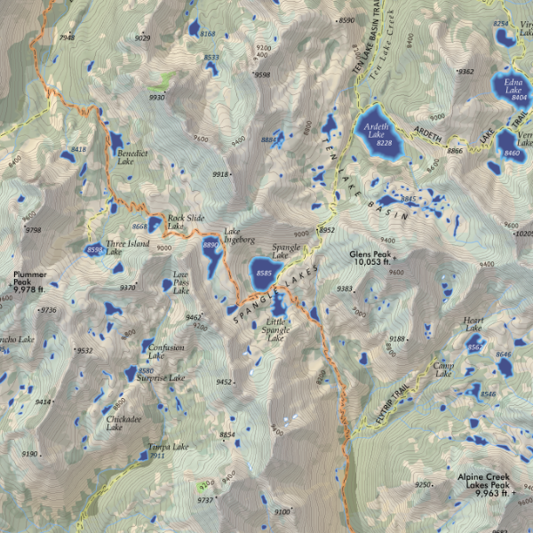 Sawtooth Mountains Idaho Wilderness Area Map Large Format Idaho Art