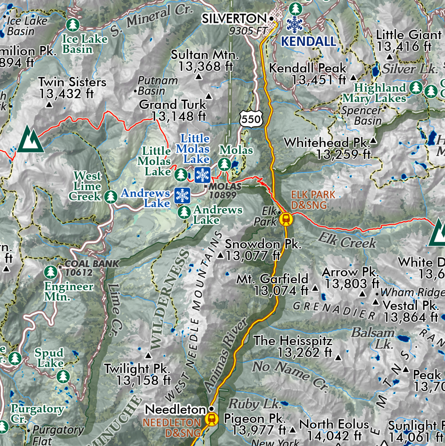 San Juan Mountains Colorado Map