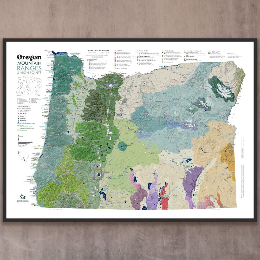 Oregon Mountain Ranges (28 in x 20 in)