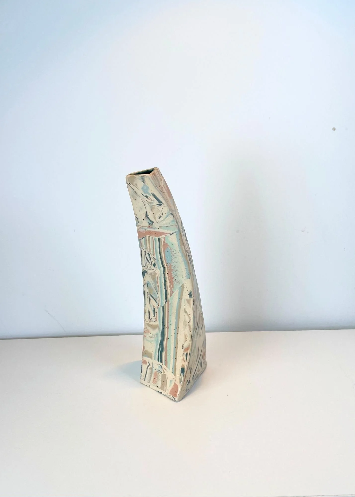 Speckled Stoneware Vase with Nerikomi accents