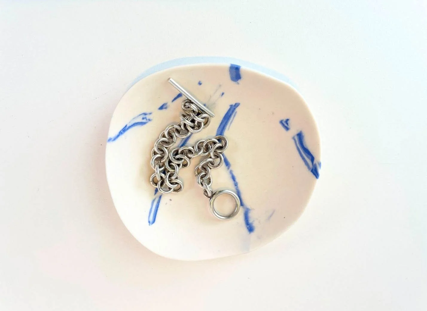 Blue & White Nerikomi Keeper - Medium