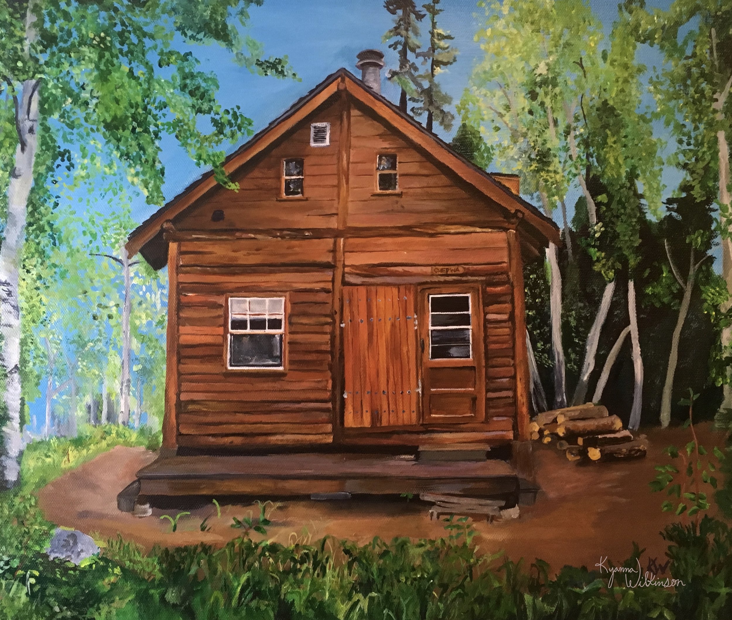 Cabin, Acrylic on Canvas