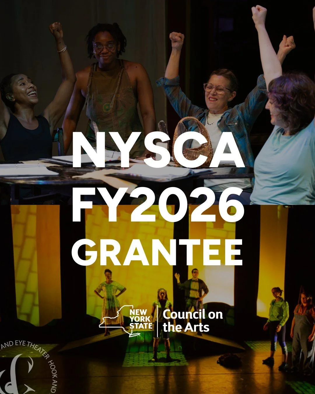 Thank you to @nyscouncilonthearts 💛

For granting us $10k to keep making bold, original, gloriously strange theater.

Hook &amp; Eye&rsquo;s programs are made possible by the New York State Council on the Arts with the support of the Office of the G