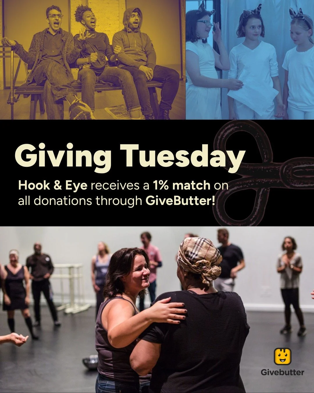 Giving Tuesday is here, and @givebutter is matching 1% of all donations today. Help us keep making bold, weird, and meaningful theater. Donate here: https://givebutter.com/dB3iTP 💛