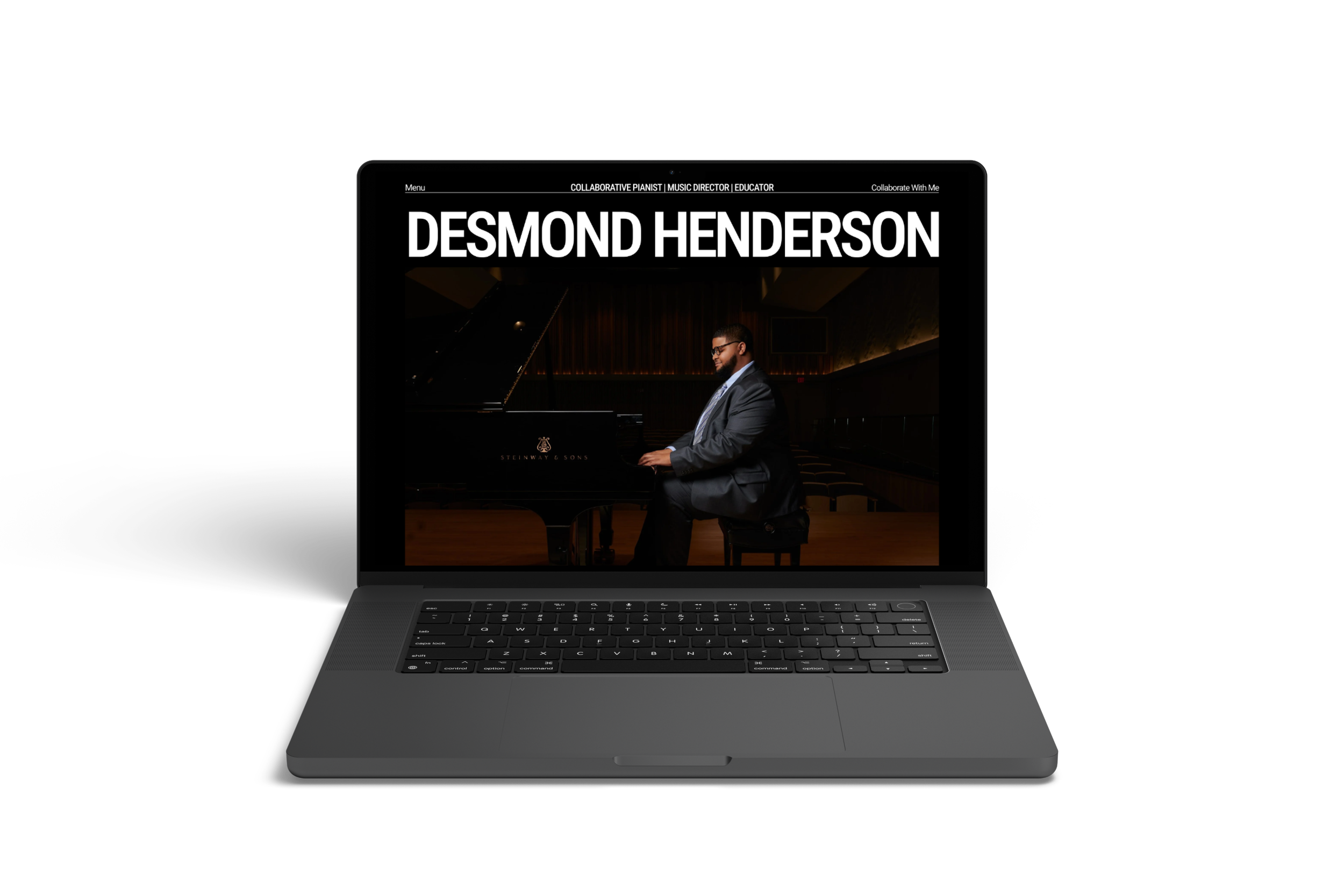 Laptop mockup of Desmond Henderson's website