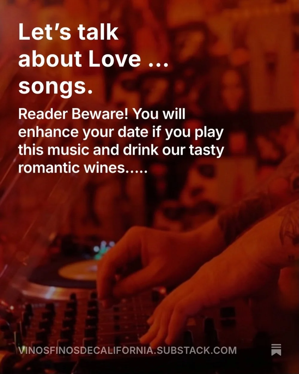 This Valentine&rsquo;s season, we&rsquo;re celebrating the main course: Wine + Music.

Ted has selected a playlist of classy tunes, some rock, some hip hop, of course, dope disco tracks and a few are just super romantic pieces. Love songs for the lov