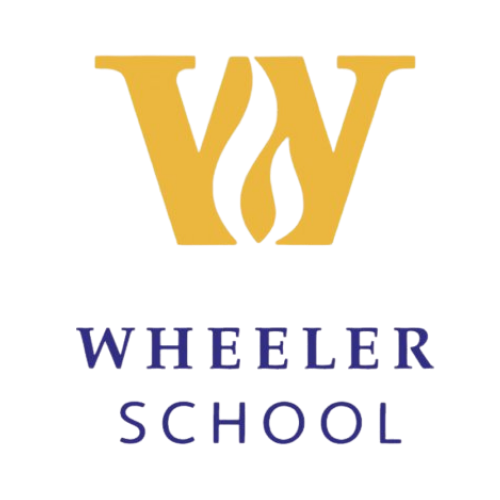 Logo for Yew Wheeler School featuring large golden-yellow letters 'YW' above the school's name in purple.