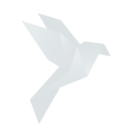 Origami bird blue