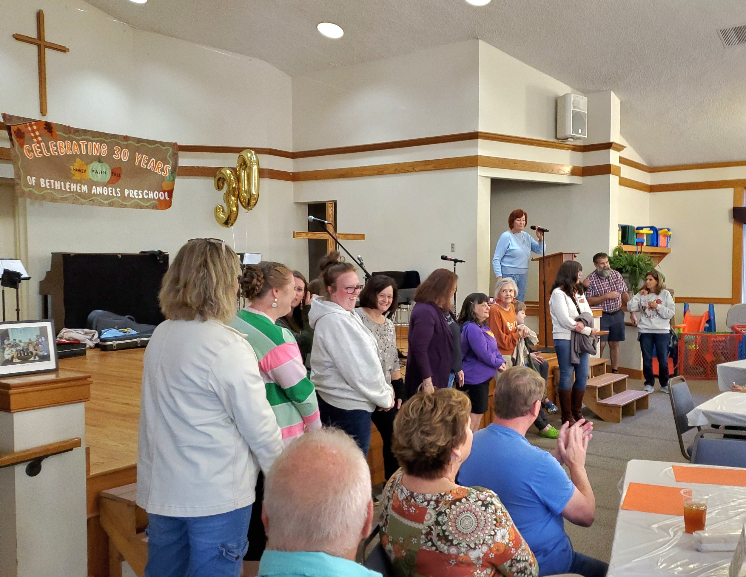 Recognition of former and current Bethlehem Angels Preschool Teachers.