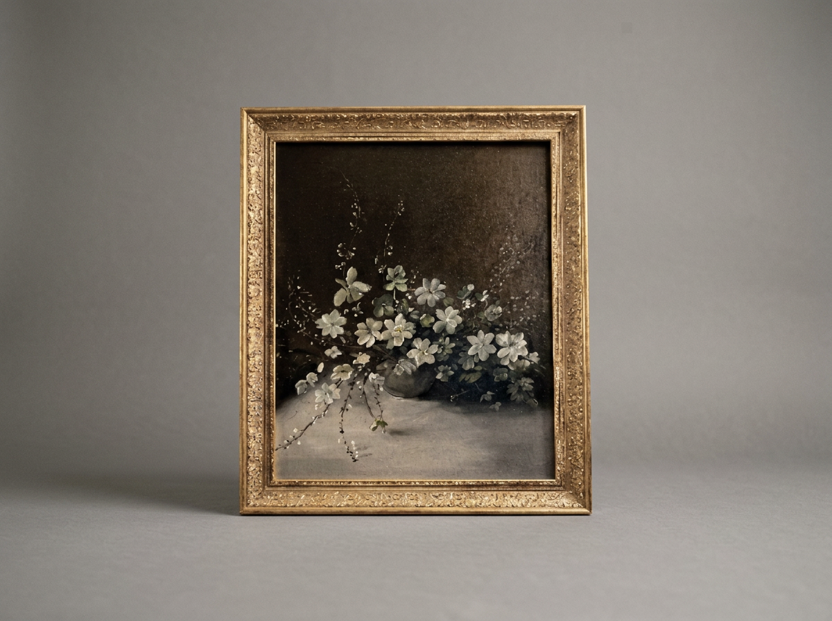 White Flowers Still Life - Oil Painting