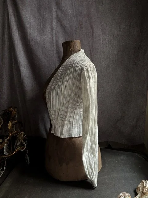 Antique Edwardian Fine-Pleated Cotton Bolero Jacket