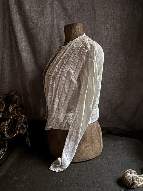 Antique Edwardian Embroidered Peplum Blouse | c. 1900–1915