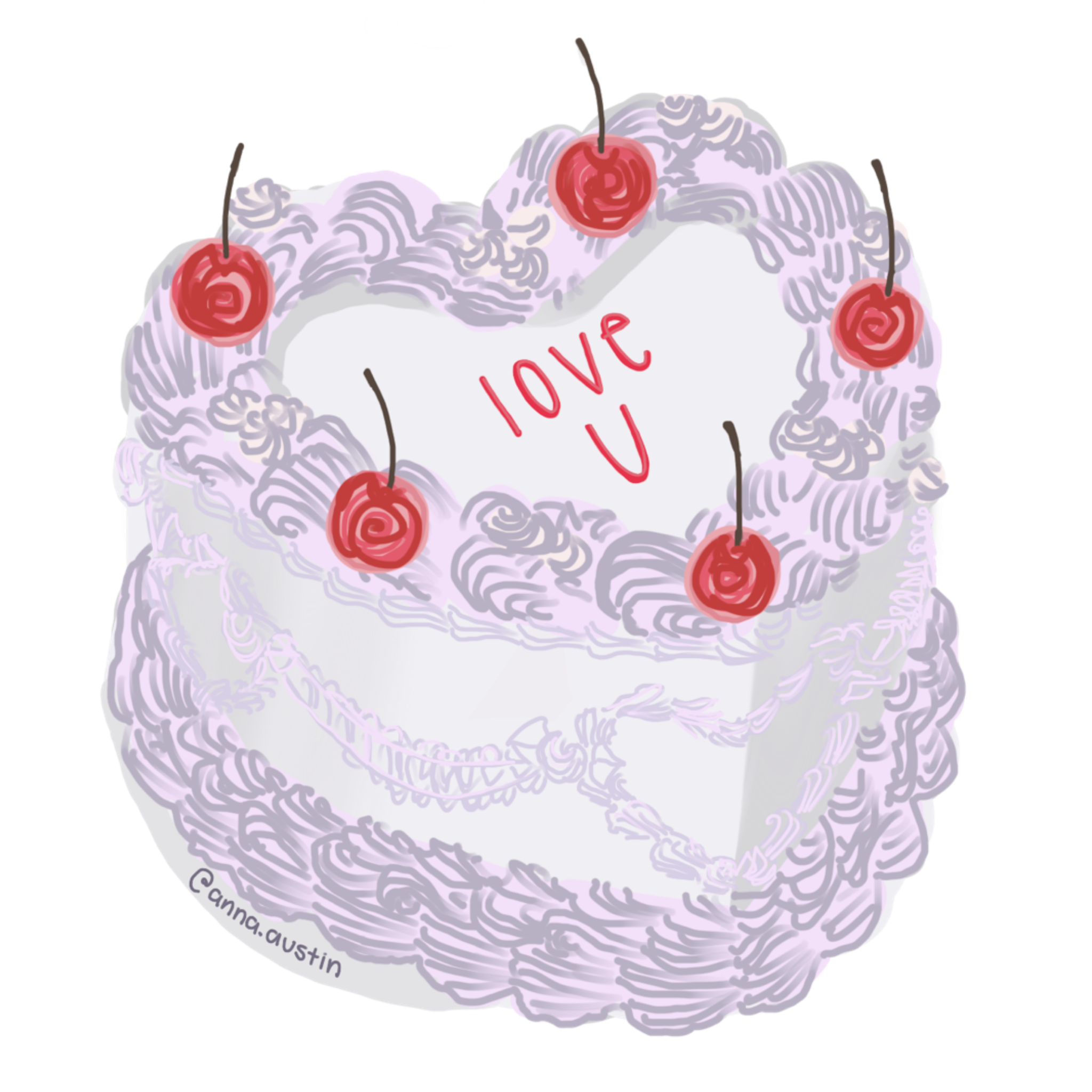 Love U Cake Sticker
