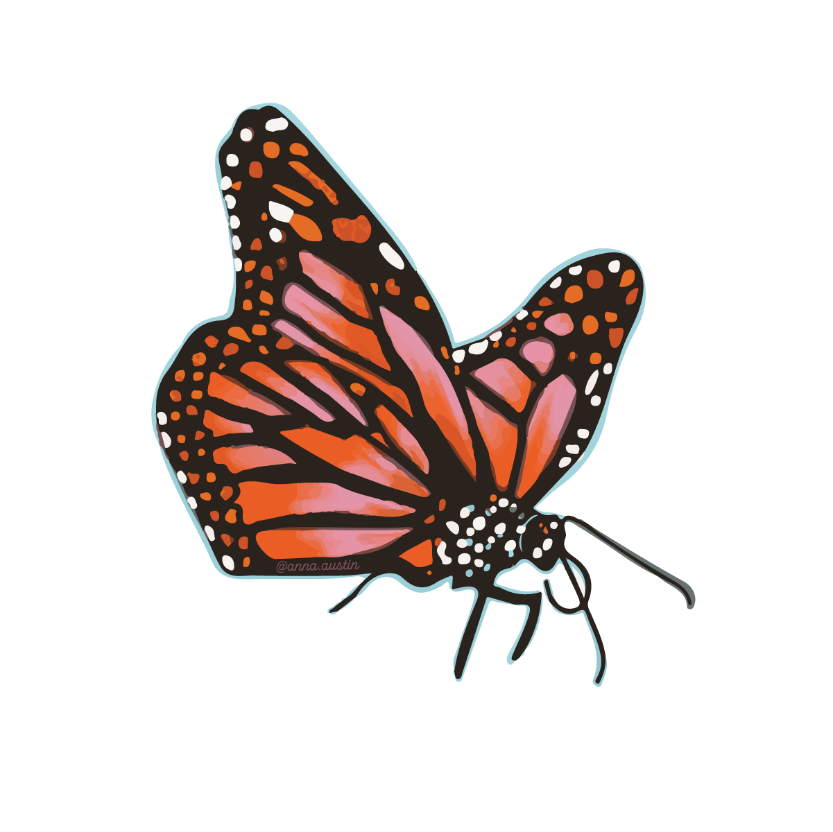 Closed Monarch Sticker