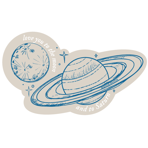 Love You To The Moon Sticker