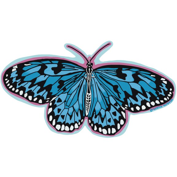 Blue Butterfly Sticker
