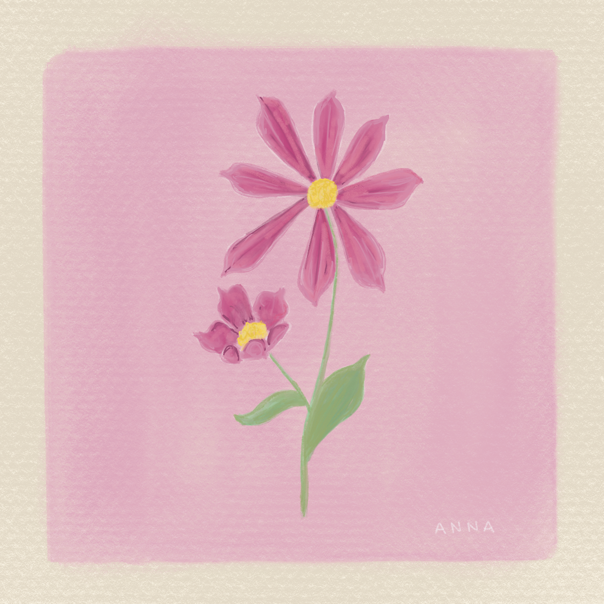April Birth Flower Print