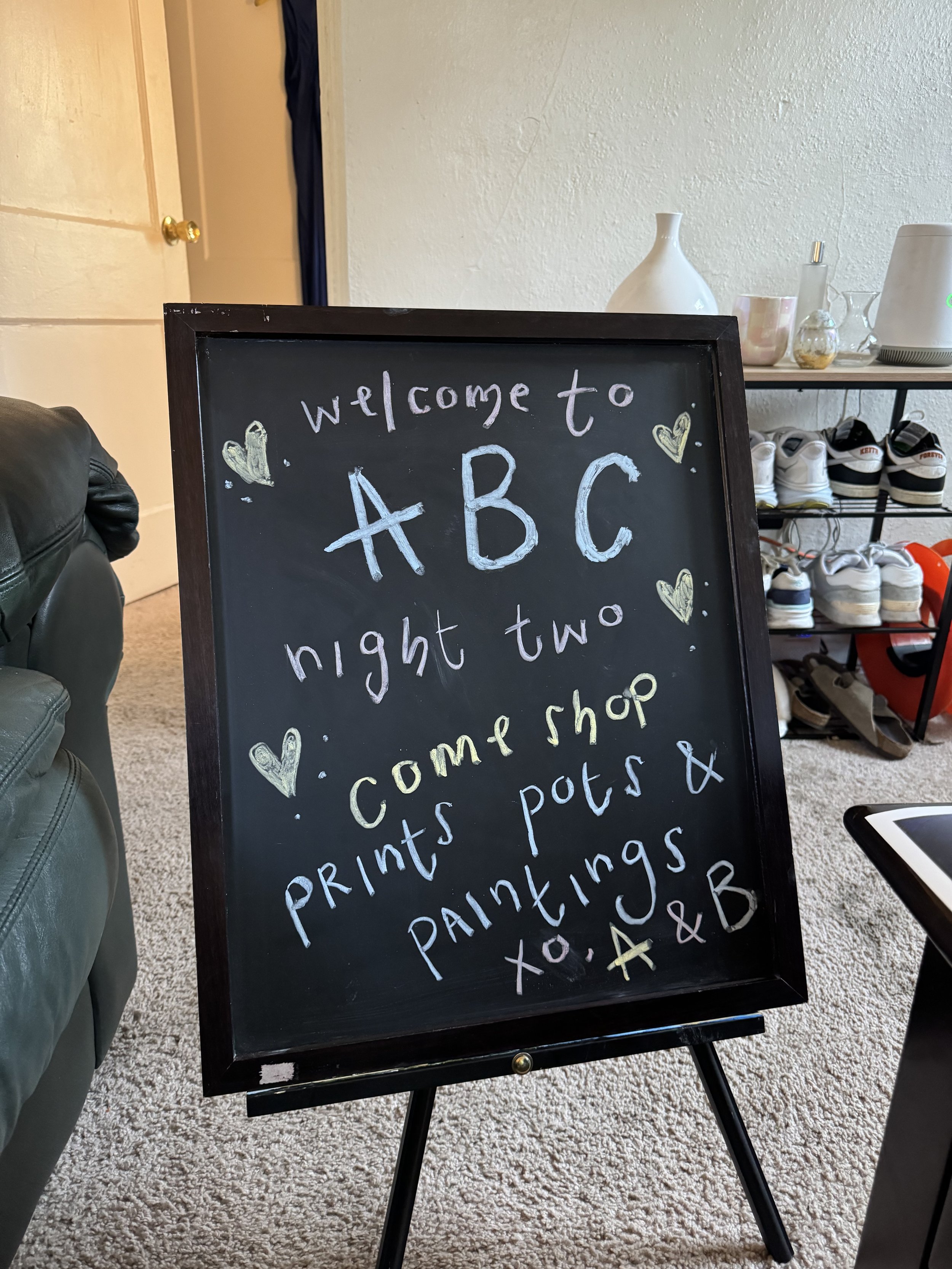 ABC Night 2 chalk board