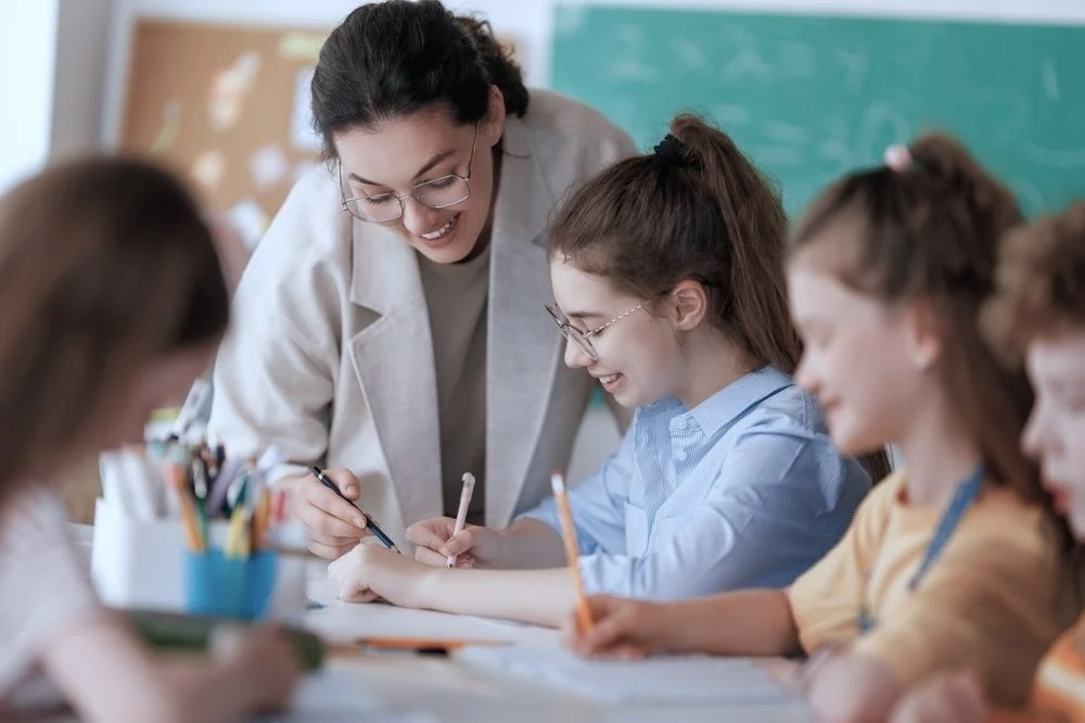 Teacher modeling at a school for neurodiverse learners