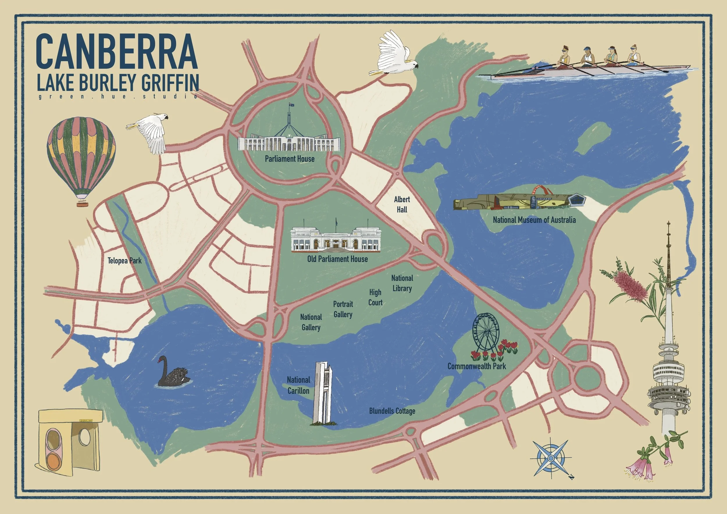 CANBERRA MAPS | Lake Burley Griffin