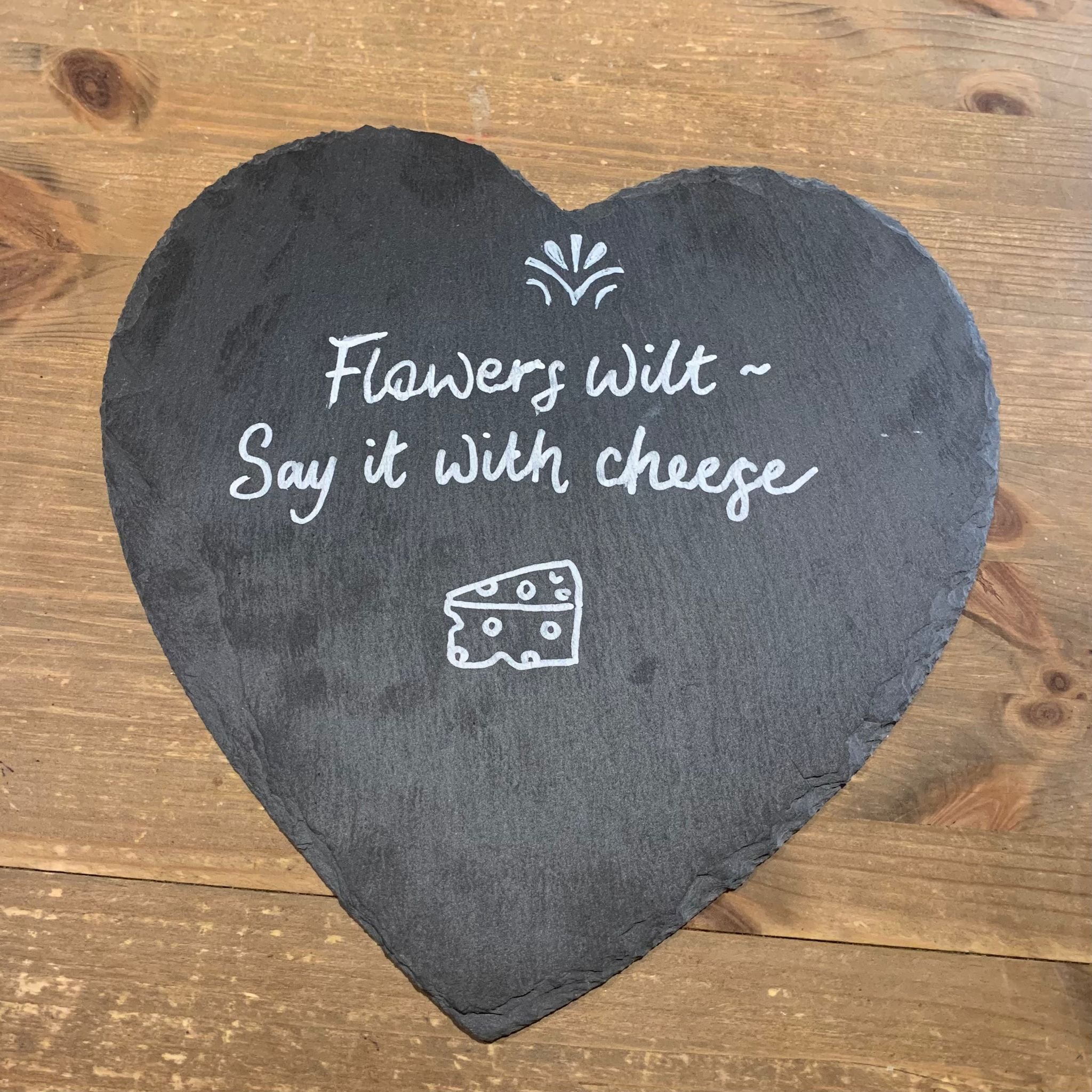 Heart-Shaped Slate Cheese Board