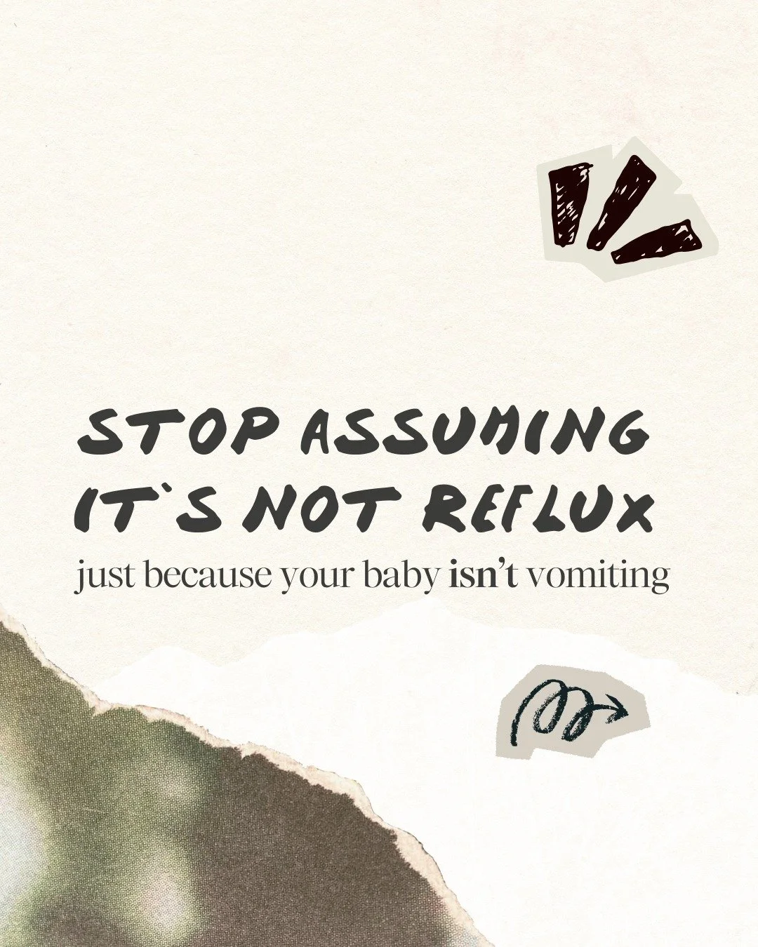 So many parents are told it's not reflux because their baby is not vomiting.  This is one of the biggest myths that stops families from getting the help they need.

Vomiting is only one possible sign.
Silent reflux can look completely different and t