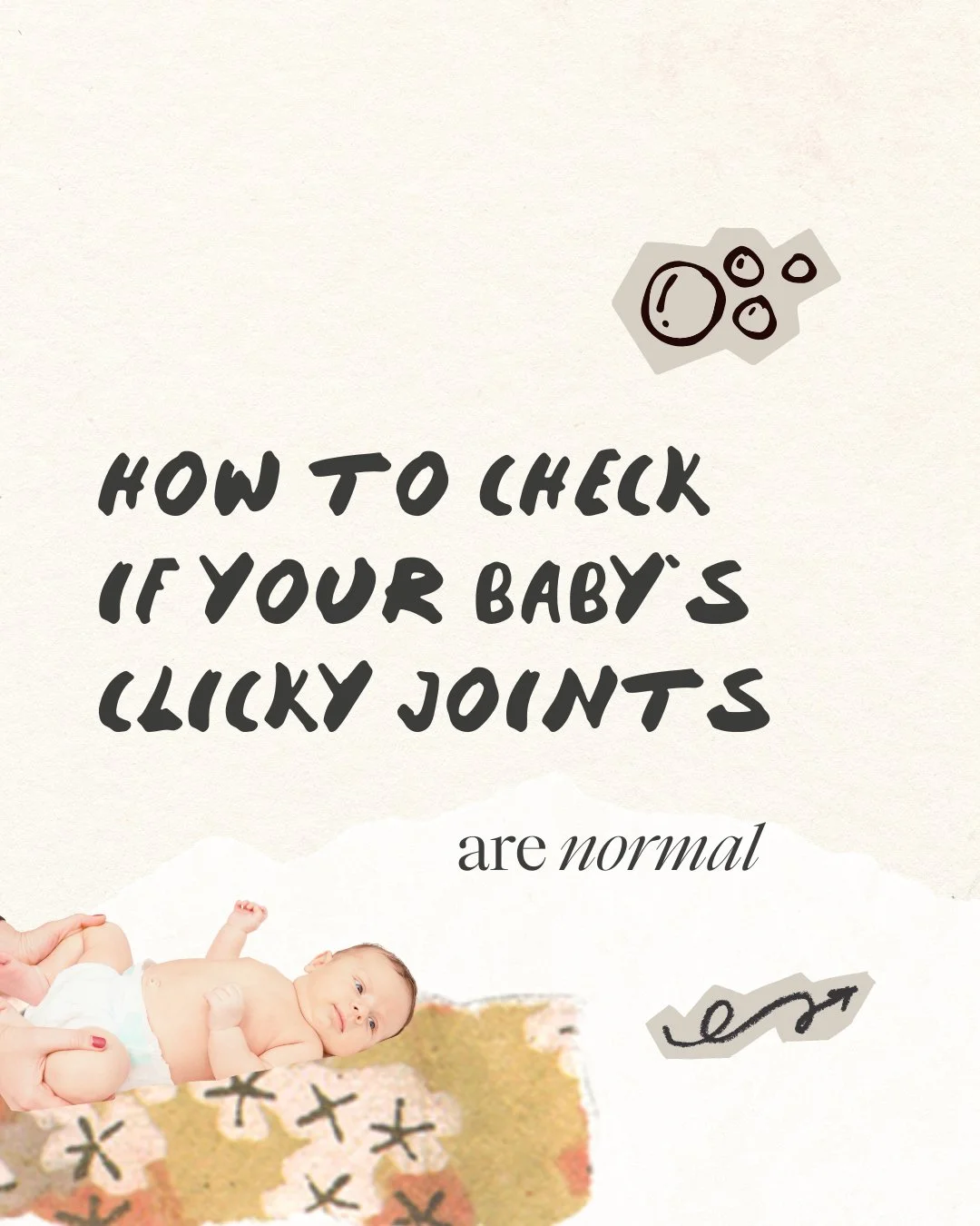 Is your baby&rsquo;s joint clicking a worry or just part of normal growth?

 This quick guide helps you know what to watch for, what's normal and when to seek a check up

▶︎ Watch how your baby moves, looking for smooth, symmetrical movement. 
▶︎ Gen