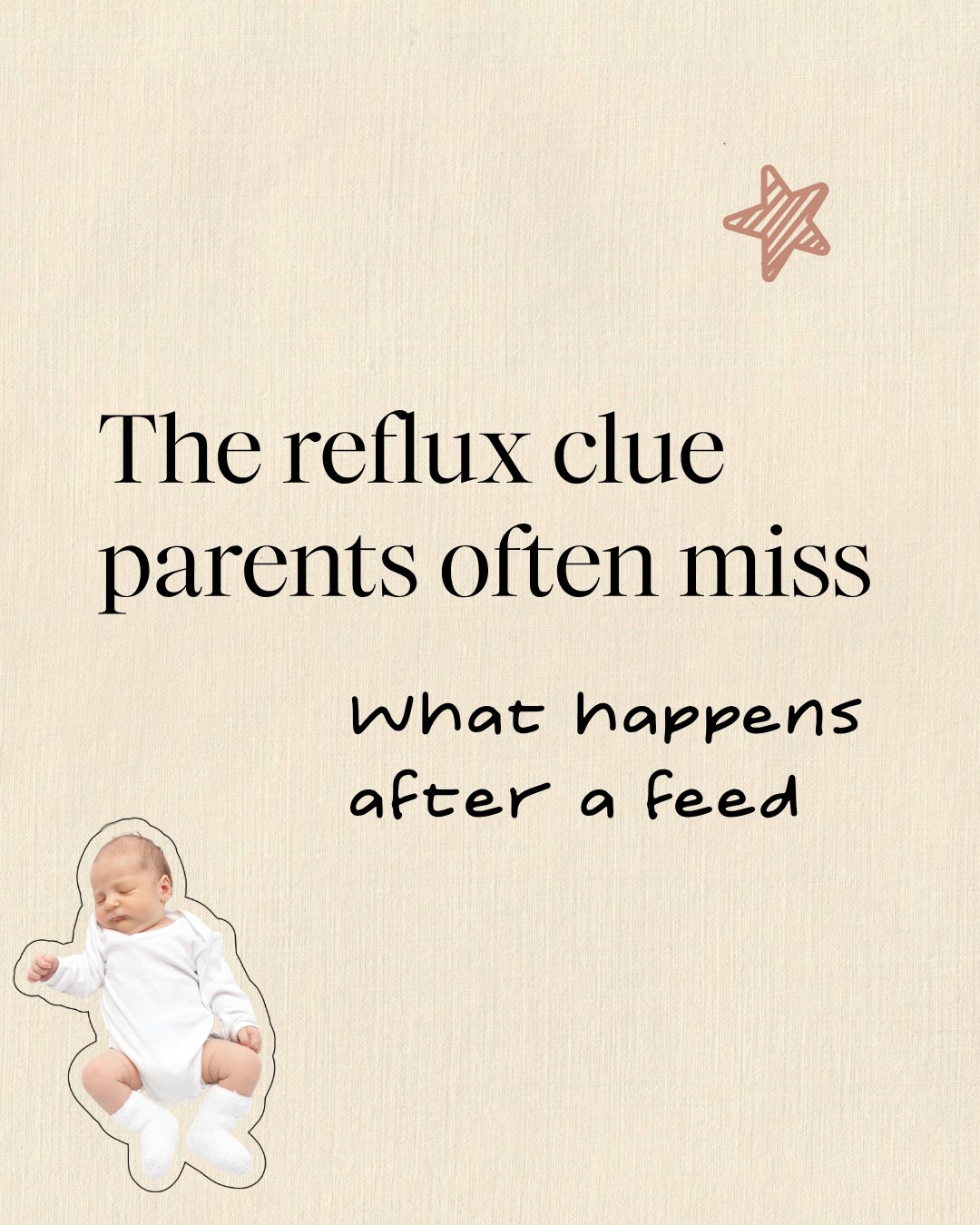 The clue often isn&rsquo;t just the feed.  It's the pattern that shows up in the first 20 to 30 minutes after.

A baby might seem unsettled, stiff, snuffly, gulping, hiccupy, or uncomfortable lying on their back.

That doesn&rsquo;t automatically mea