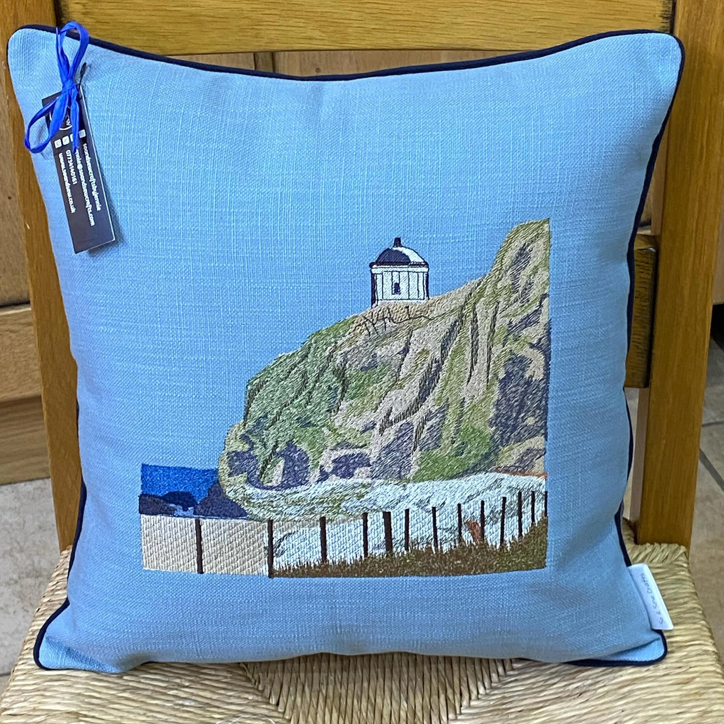 My latest landmark design 💙#mussendentemple #castlerock #digitizedembroiderydesigns #northcoast #nicraft #sosewcraftsmadebyjennie