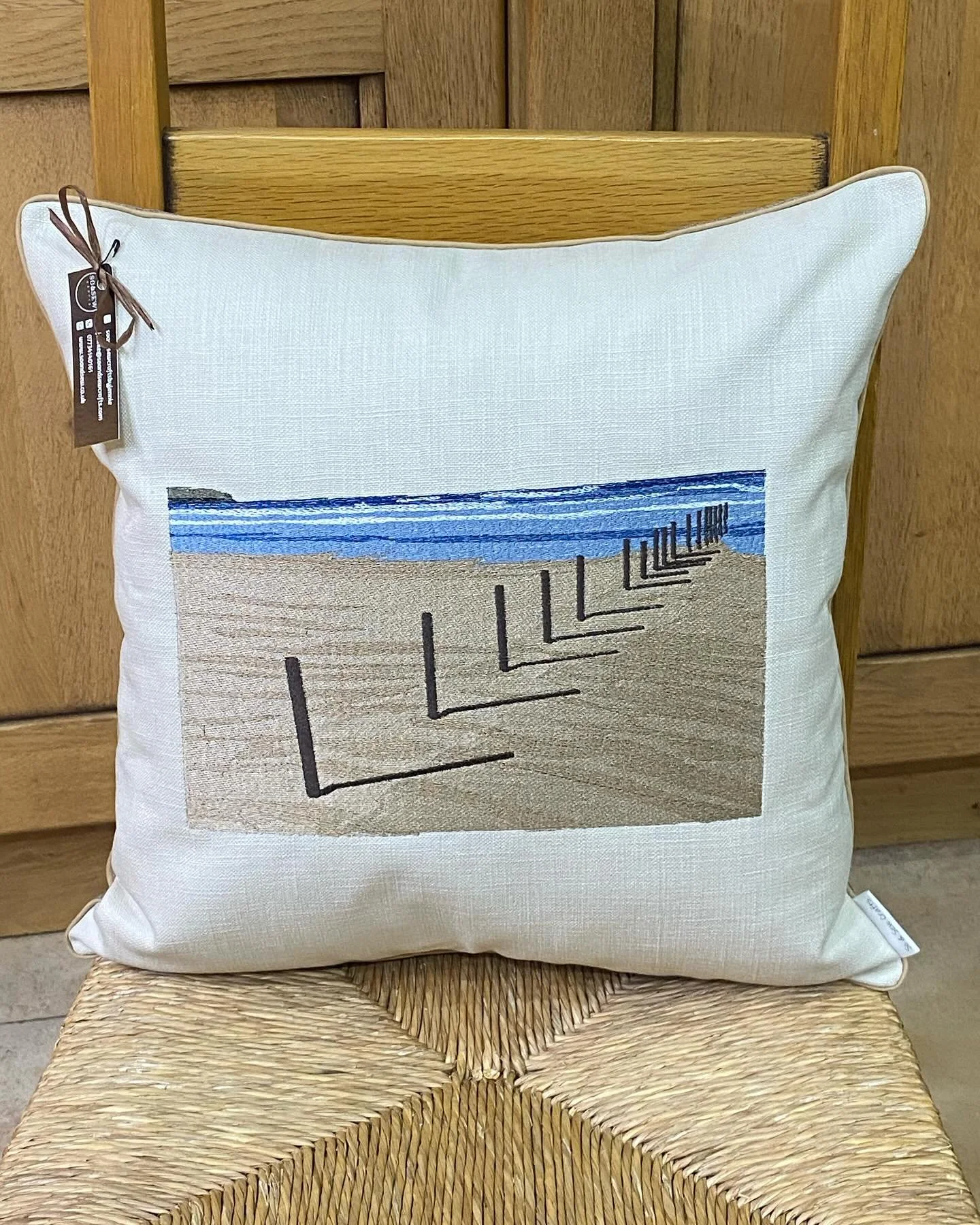 Just love this completed order, Portstewart Strand on a cream background 💙 #portstewart #portstewartstrand #northcoast #beach