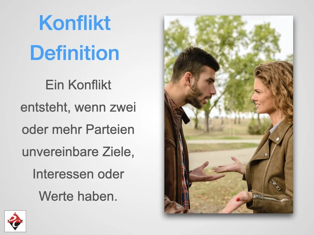 Zwei Menschen streiten in einem Park, eine Frau und ein Mann, die sich gegenüberstehen und gestikulieren.