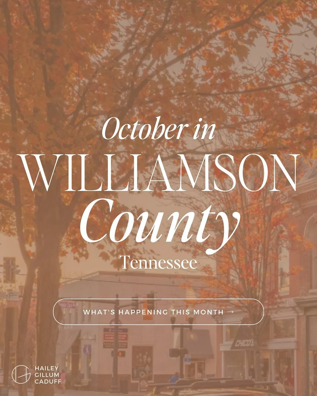 The fall events are here in full force in Williamson County, from the Fear Fest series at the Franklin Theatre to Pumpkin Fest and a number of other fall and Halloween events. There is plenty to be excited about this month!

What are some of your go-