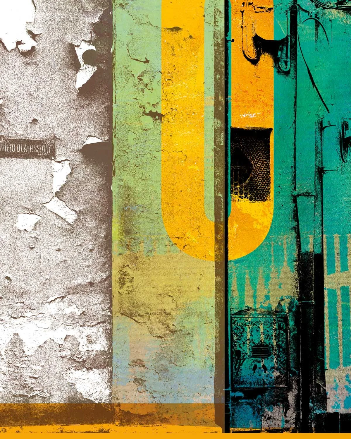 Gelli print with photomontage