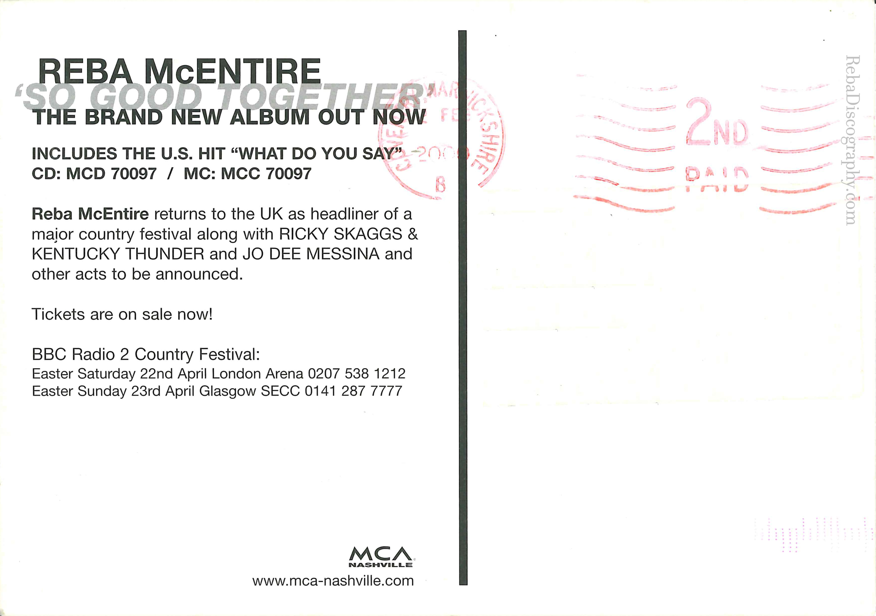 UK Promo Postcard Back