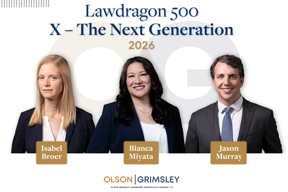 Three Olson Grimsley Partners Named to 2026 Lawdragon 500 X – The Next Generation Guide