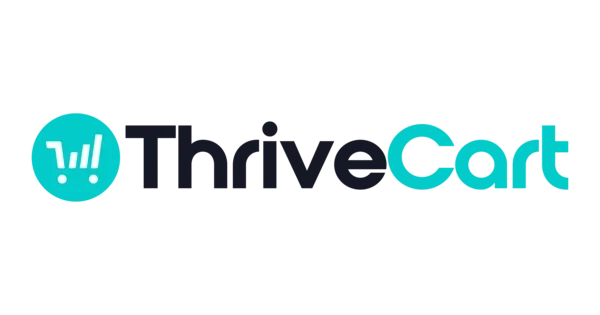 ThriveCart logo with a blue shopping cart icon